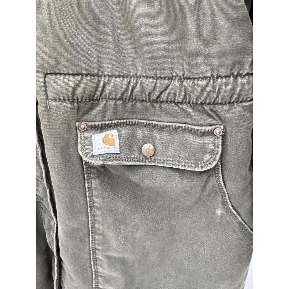 Carhartt Crawford Women's L Olive Sherpa Lined Parka Gorpcore Hiking Camping - Picture 5 of 11